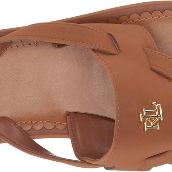 Women's Sandal Tan Nubuck PU Open Toe Slip-On Rubber Sole Comfortable - Picture 5 of 8